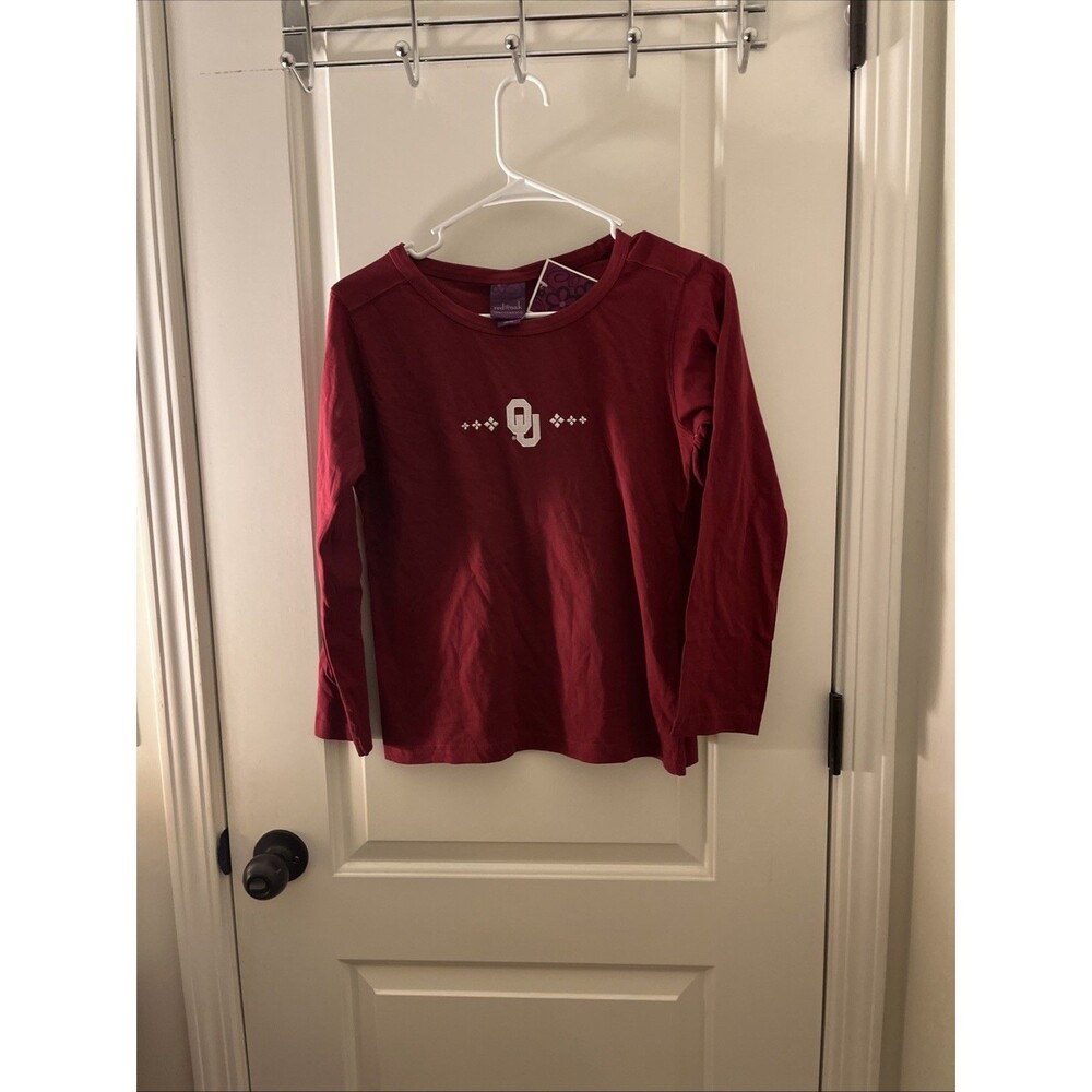 Red Oak Sportswear Girls OU Oklahoma University Long Sleeve T-Shirt 14/16 Maroon